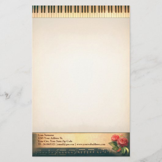 Musical  Piano briefpapier Design (Voorkant)