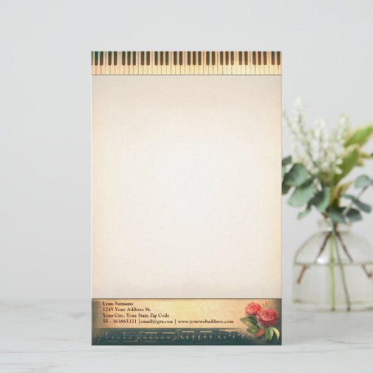 Musical  Piano briefpapier Design (Staand voorkant)