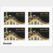 Musical Piano en Treble Clef gepersonaliseerde Sti Rechthoekige Sticker (Vel)