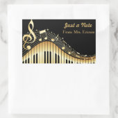 Musical Piano en Treble Clef gepersonaliseerde Sti Rechthoekige Sticker (Tas)