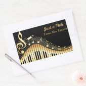 Musical Piano en Treble Clef gepersonaliseerde Sti Rechthoekige Sticker (Envelop)