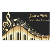 Musical Piano en Treble Clef gepersonaliseerde Sti