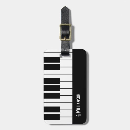 Musical Piano Keys | Jouw namen toevoegen Bagagelabel (Voorkant verticaal)