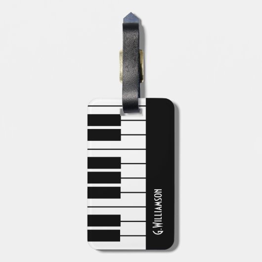 Musical Piano Keys | Jouw namen toevoegen Bagagelabel (Achterkant verticaal)