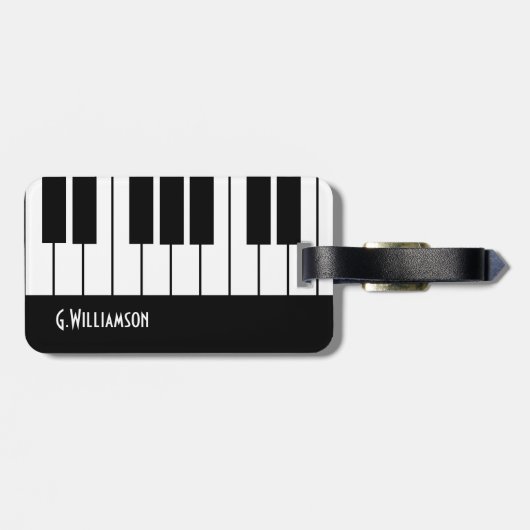 Musical Piano Keys | Jouw namen toevoegen Bagagelabel (Achterkant horizontaal)