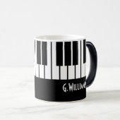 Musical Piano Keys | Jouw namen toevoegen Magische Mok (Voorkant rechts)
