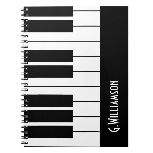 Musical Piano Keys | Jouw namen toevoegen Notitieboek (Voorkant)