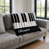 Musical Piano Keys voegt Jouw naam toe Fleece Deken