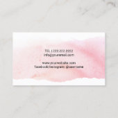 Musical Piano Logo Blush Pink Waterverf Music Visitekaartje (Achterkant)