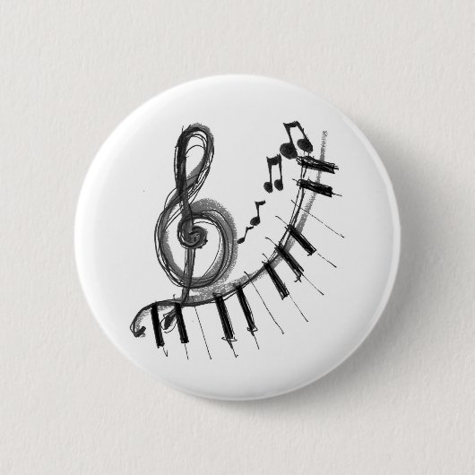 Musical Piano Ronde Button 5,7 Cm (Voorkant)