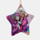 MUSICAL PINK CLOWN star Keramisch Ornament (Rechts)