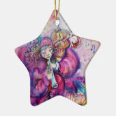 MUSICAL PINK CLOWN star Keramisch Ornament (Links)