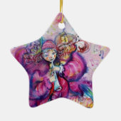 MUSICAL PINK CLOWN star Keramisch Ornament (Achterkant)