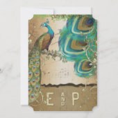  Musical PlayBill Golden Peacock Feathers Kaart (Achterkant)