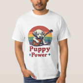 Musical Puppy Power - Schattigee hond met gitaar T-shirt (Voorkant)