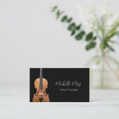 Musical QR code Violin Teacher Black White Visitekaartje (Staand voorkant)