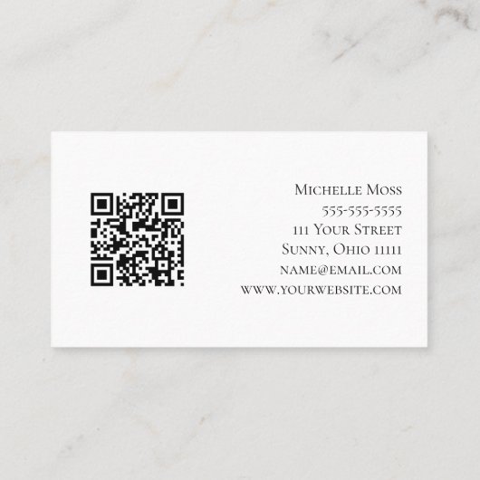 Musical QR code Violin Teacher Black White Visitekaartje (Achterkant)