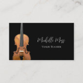 Musical QR code Violin Teacher Black White Visitekaartje (Voorkant)