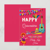 Musical Quinceañera Uitnodiging (Voorkant / Achterkant)