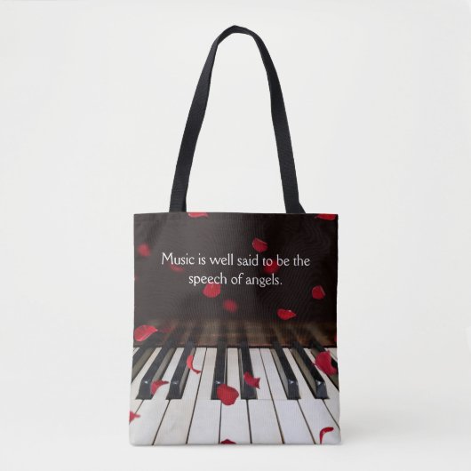 Musical Quote op Piano Keys-Canvas tas (Voorkant)