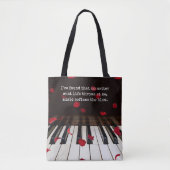 Musical Quote op Piano Keys-Canvas tas (Voorkant)