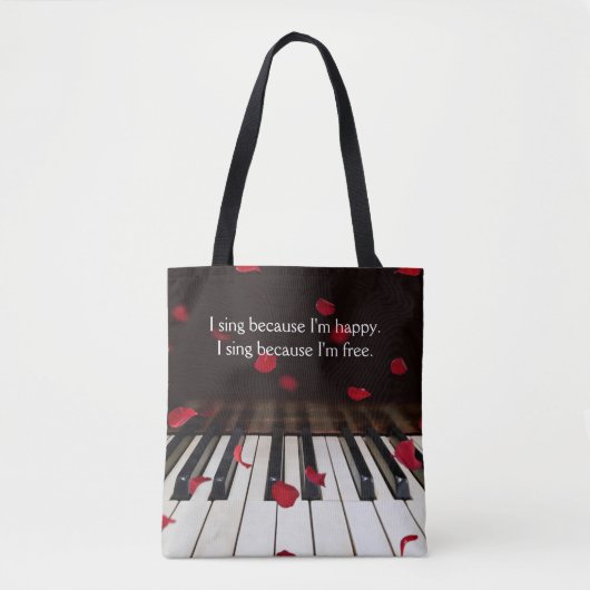 Musical Quote op Piano Keys-Canvas tas (Voorkant)