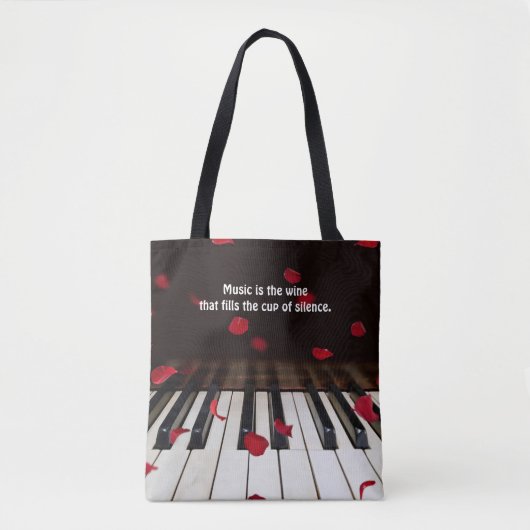 Musical Quote op Piano Keys-Canvas tas (Voorkant)