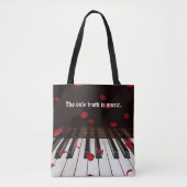 Musical Quote op Piano Keys-Canvas tas (Voorkant)