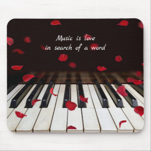 Musical Quote op Piano Keys Muismat