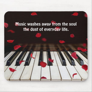 Musical Quote op Piano Keys Muismat
