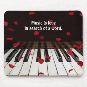 Musical Quote op Piano Keys Muismat