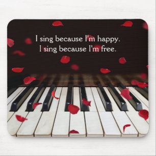 Musical Quote op Piano Keys Muismat