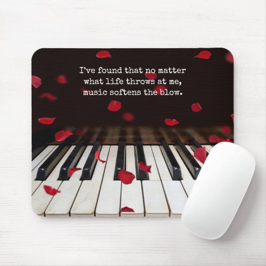 Musical Quote op Piano Keys Muismat (Met muis)