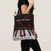 Musical Quote op Piano Keys Tote Bag (Dichtbij)