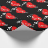 Musical Red Hearts Cadeaupapier (Hoek)