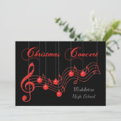 Musical Red Lace kerstconcert Kaart (Staand voorkant)
