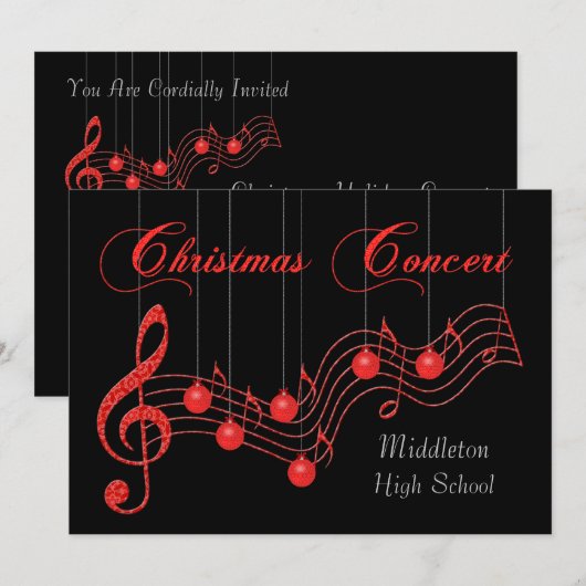 Musical Red Lace kerstconcert Kaart (Voorkant / Achterkant)