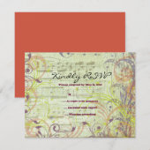 MUSICAL RED POPPY Bat Mitzvah Reply Kaart (Voorkant / Achterkant)