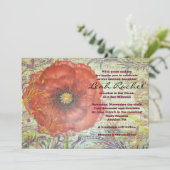 MUSICAL RED POPPY Bat Mitzvah Uitnodiging (Staand voorkant)