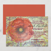 MUSICAL RED POPPY Bat Mitzvah Uitnodiging (Voorkant / Achterkant)