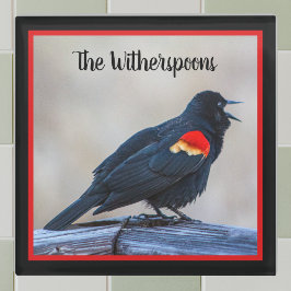 Musical Redwing Blackbird in Marsh Glazen Onderzetter