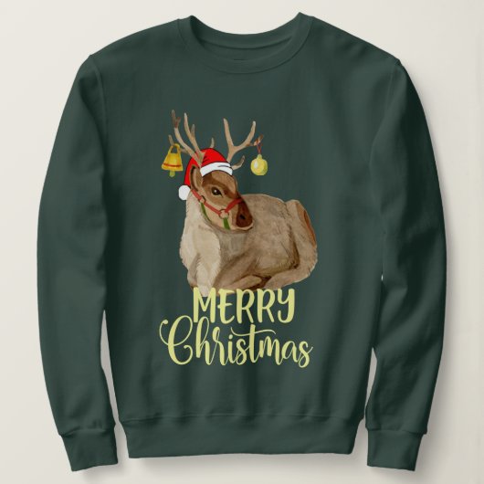 Musical Reindeer Rudolph Merry kerst grappig Trui (Design voorkant)