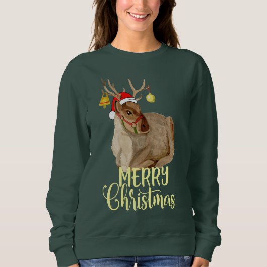 Musical Reindeer Rudolph Merry kerst grappig Trui (Voorkant)