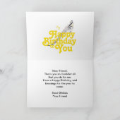 Musical Retro Saxophone en Guitar Birthday Kaart (Binnen)