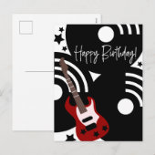 Musical Rock Star Electric Guitar Birthday Feestdagenkaart (Voorkant / Achterkant)