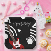 Musical Rock Star Electric Guitar Birthday Papieren Bordje (Feest)