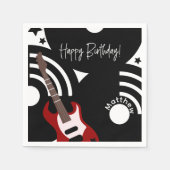 Musical Rock Star Electric Guitar Birthday Servet (Voorkant)