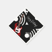 Musical Rock Star Electric Guitar Birthday Servet (Hoek)