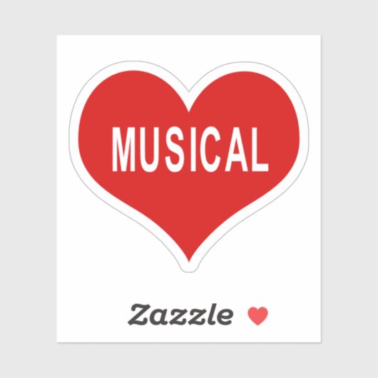 MUSICAL Rode Hart Vinyl Sticker (Vel)