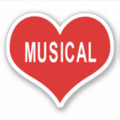 MUSICAL Rode Hart Vinyl Sticker (Voorkant)